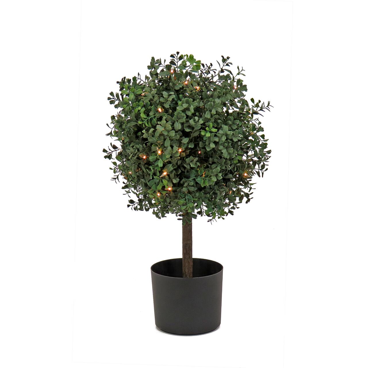 2ft. Pre-Lit Boxwood Single Ball Topiary in Nursery Pot